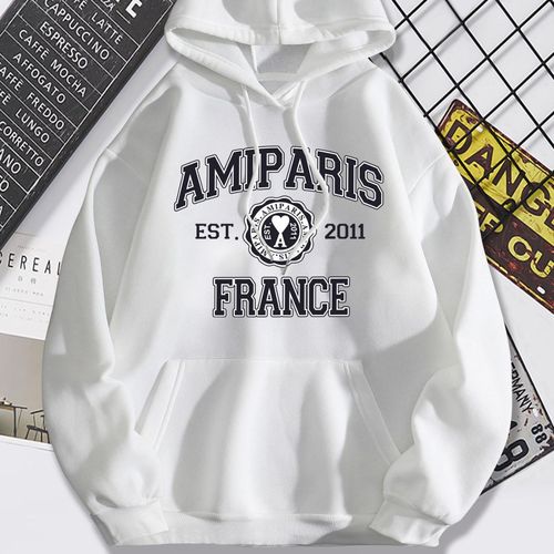Spring and Autumn Women's Fashion Letter Print Back Hoodie Sweatshirt with Fleece Loose Hooded Sweatshirt AliExpress Amazon Hot Selling