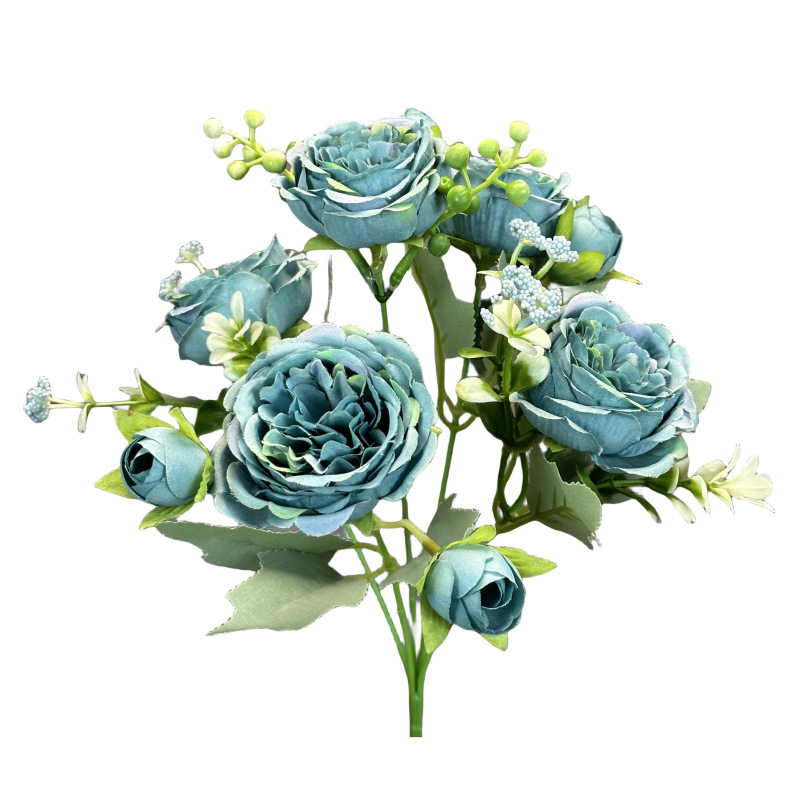 Simulación de 5 ramos de peonía boda decoración del hogar decoración hecha a mano rosa persa decoración de flores falsas transfronterizas al por mayor