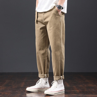 TikTok Explosions Men's Hong Kong Style Personalized New Loose Straight Casual Pants Trendy Teenagers Long Pants Cargo Pants