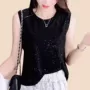 宽松满钻气质无袖背心