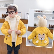 男童冬装棉衣0-6岁男女宝宝加绒加厚小熊棉袄女孩保暖外套男棉服