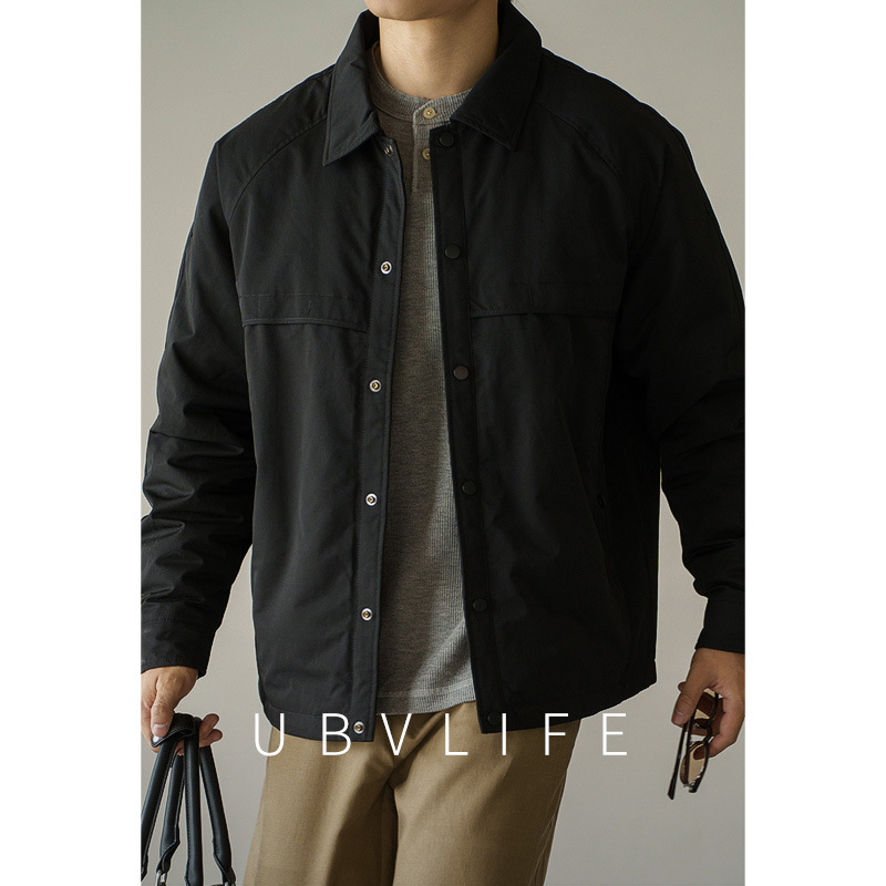 Old Money Style Light Business Duck down Lapel Short down Jacket for Men 2025 Autumn and Winter Fleece-Lined Windproof Thickeneded Warm Jacket