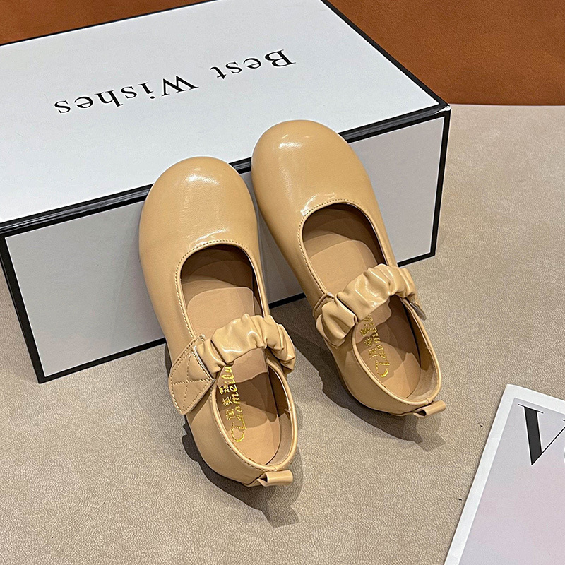 Girls' Mary Jane Leather Shoes 2026 Summer New Style Versatile Velcro Round-Toe Single Shoes Stylish Princess Shoes