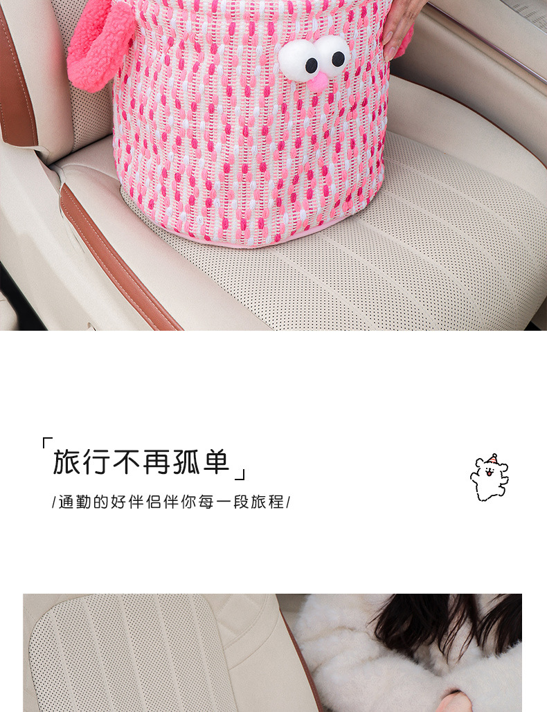 Car Storage Bin for the Passenger Seat, Snack Storage, Decorative Cartoon Folding Organizer, Car Trunk Storage Box