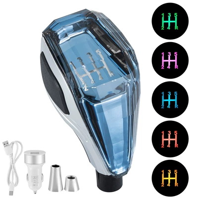 Cab and accessories gear knob wholesale - 135-24r-blue-crystal