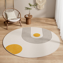 日式水晶绒地毯圆形客厅耐脏易打理防滑毯隔凉沙发茶几毯一件代发