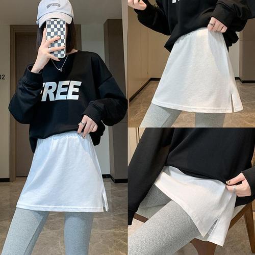 Thick padded small buttock curtain sweatshirt base layer for autumn and winter, two-piece false bottom hem covering buttocks