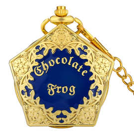 2022新款跨境热卖 金色五边形印度语怀表石英机芯大怀表 现货批发