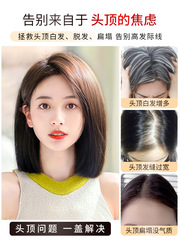 Butterfly Swiss Net Hairpiece Real Hair One Piece Invisible No Scar Top Hairpiece Light and Breathable Straight Hairpiece 