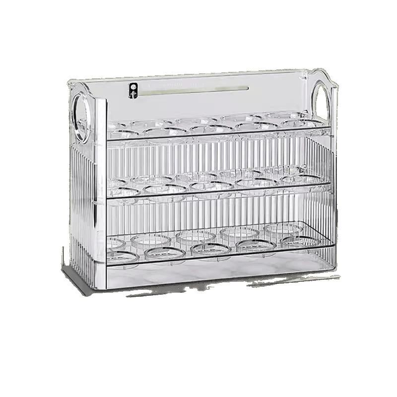 Egg storage box, 3-layer refrigerator egg holder 30-egg capacity, flip-access side-door rack