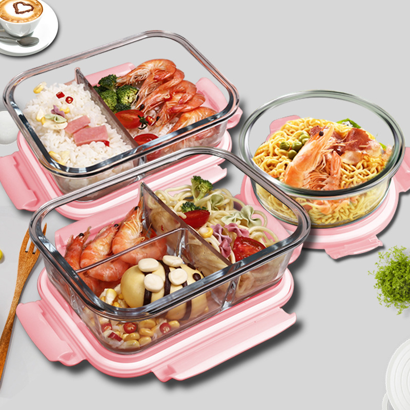 Microwave oven heated glass lunch box office worker refrigerator crisper large capacity lunch box suit insulated lunch box Microwave oven heated glass lunch box office worker refrigerator crisper large capacity lunch box suit insulated lunch box