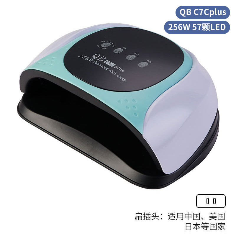 Lámpara de manicura inteligente de alta gama de luz de terapia de diamante 256W de alta potencia de pegamento de vinilo lámpara de horneado de dos manos secador de uñas transfronterizas