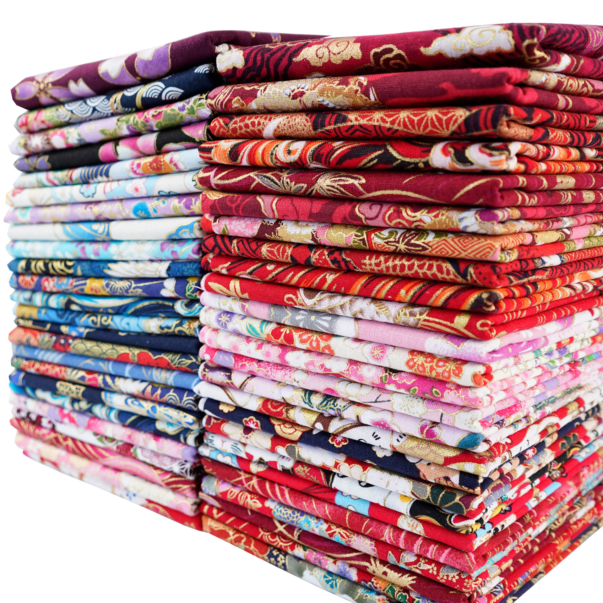 日式和风烫金平纹棉拼布