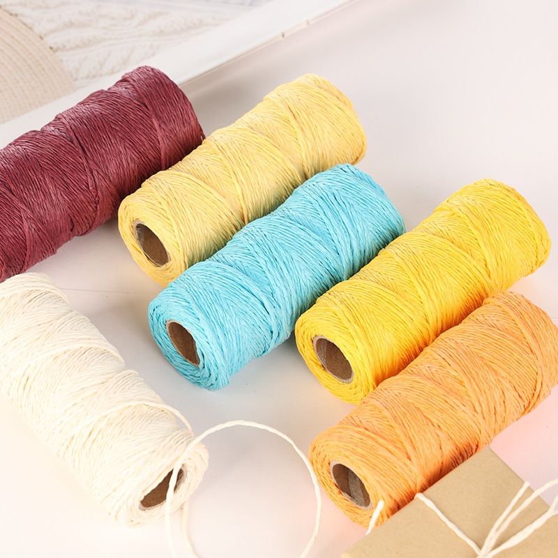 彩色纸绳编织手工制作 幼儿园儿童美工diy纸绳画线创意材料100m