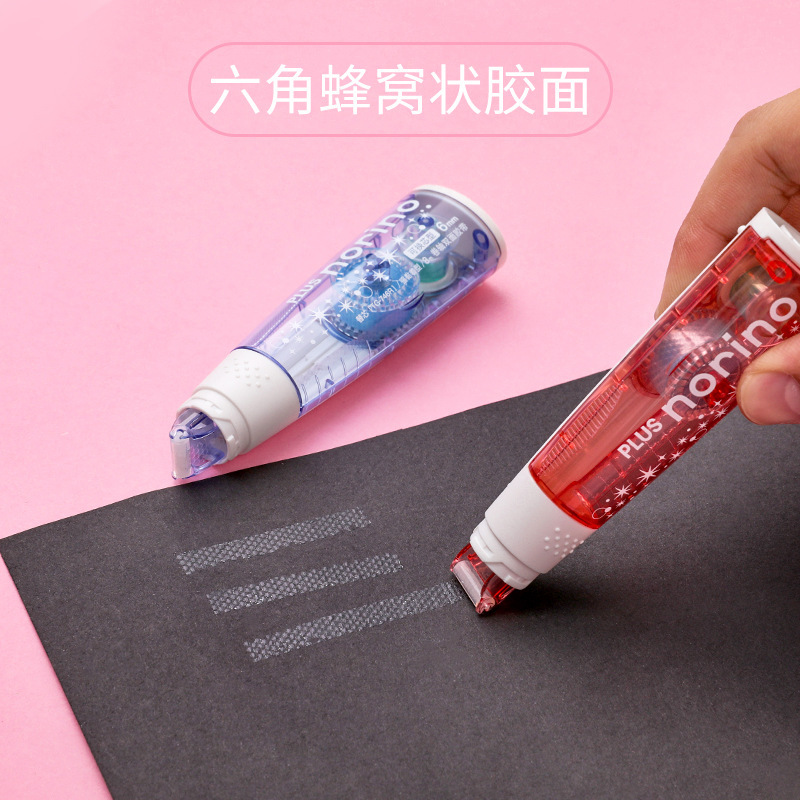 Japón PLUS rollo de pegamento de doble cara dispensador adhesivo reemplazable cinta adhesiva especial para estudiantes de libro de mano