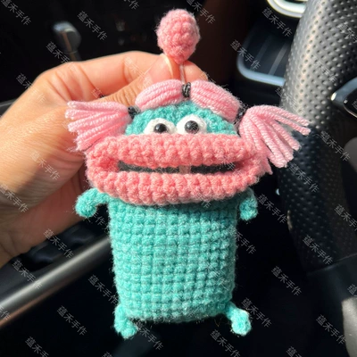 Car key bag Distinctive Creative Sausage Mouth - 14cmx22cm-lake-blue-and-pink-western-dish-round-ball