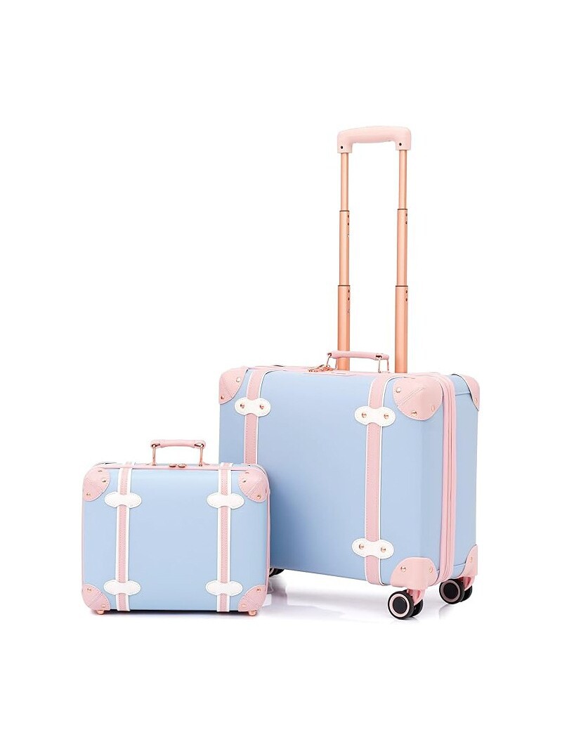 Vali nhựa PC 20 inch phối màu xanh pastel nhẹ nhàng cho nữ — màu xanh nhạt