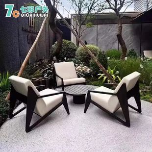 Modern Style Outdoor Sofa Courtyard Outdoor Balcony Terrace Rattan Sofa Slate Coffee Table Combination Outdoor Furniture