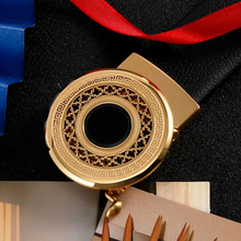 皮带头男士不锈钢自动扣皮带扣扣头3.5内穿腰带头头层皮头层牛皮