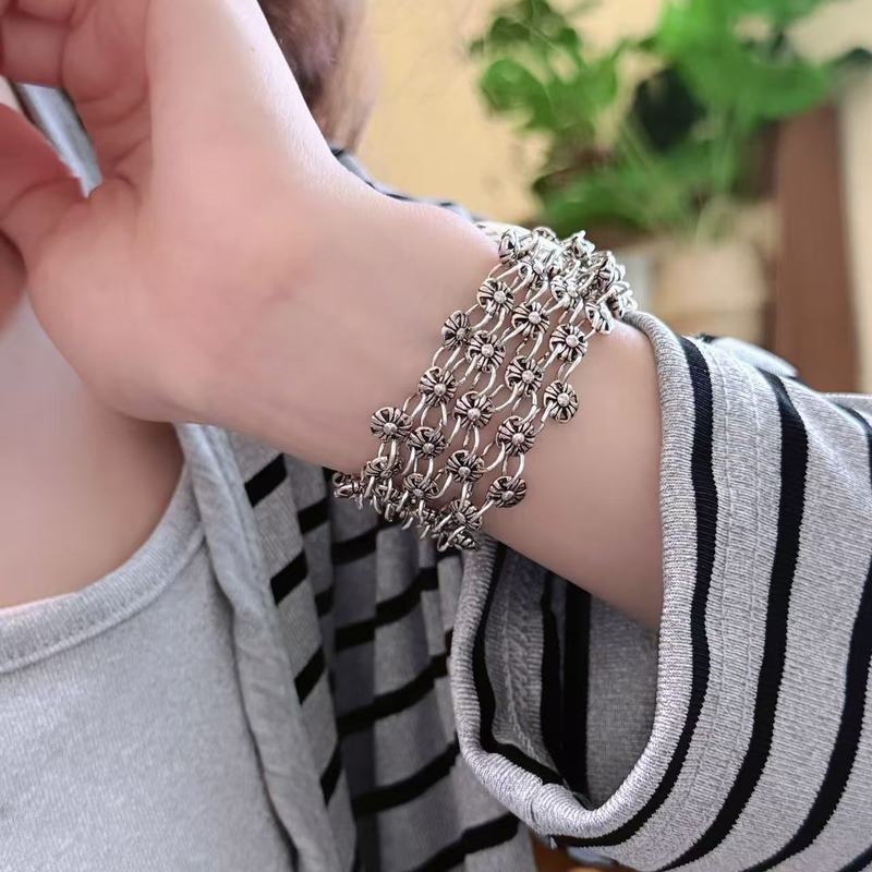 甜酷辣妹朋克风金属克罗十字架皮带扣链条手链女小众choker手饰潮|undefined