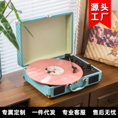 スポット便利なレザーボックスマシンビニールレコードプレーヤービニール機能レコードプレーヤーBluetoothオーディオレコードプレーヤー蓄音機