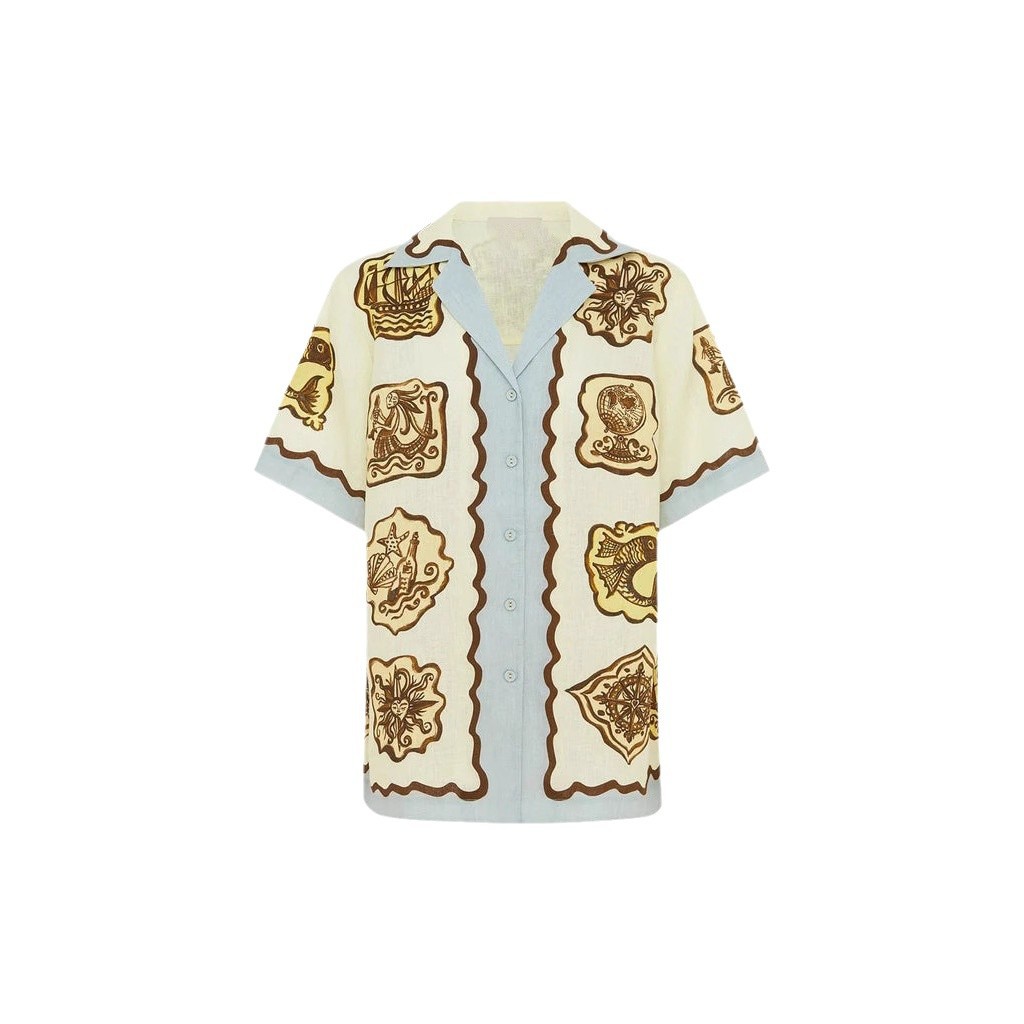 European American Cross-border 2024 New And Casual Fashion Versatile Linen With Suit Collar Shirt Set_ecoleips.com