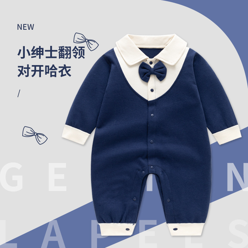 Baby Fashion Jumpsuit Pure Cotton Baby Spring & Fall Long-Sleeved Robe Newborn Autumn and Winter Crawler Clothing Outing Dress