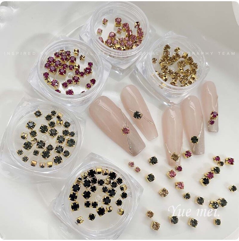 Crystal Claw Rhinestone Nail Art Diamond Japanese Versatile Square Chubby Square with Holder Colorful Diamond Nail Decoration Rhinestone Crystal Claw Rhinestone Nail Art Diamond Japanese Versatile Square Chubby Square with Holder Colorful Diamond Nail Decoration Rhinestone