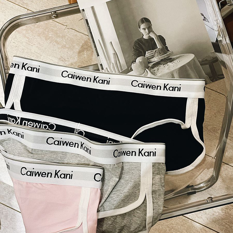 Women's cotton letter underwear European and American sports fashionable striped breathable boxer shorts couple hip-wrapped plus size home