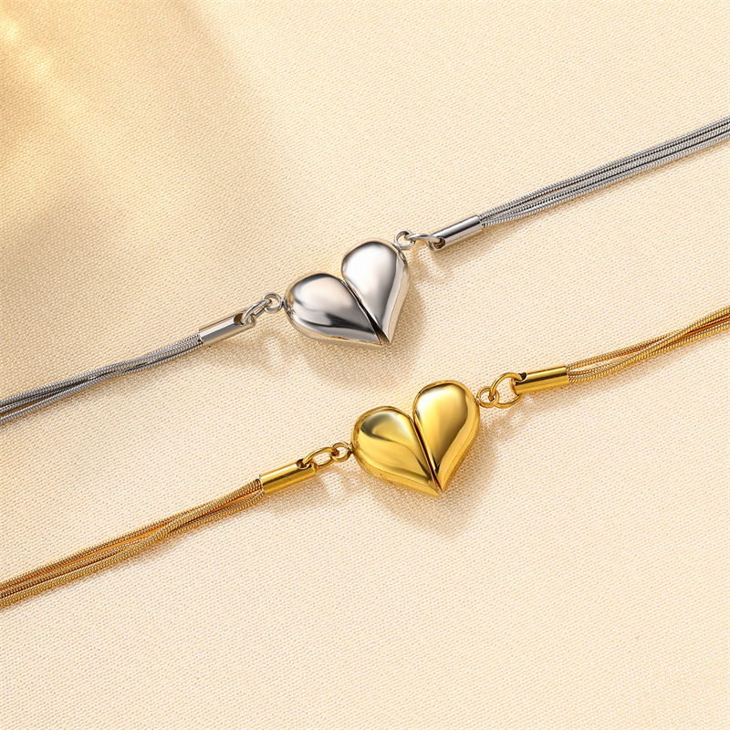 17g Weight Pendant Necklace Classification 1 Piece Quantity Holiday Occasion Stainless Steel, Titanium Steel Material Heart Shape Pattern Women's Gender Plating Design Cute, Sweet Style Heart Shape Stainless Steel Titanium Steel Cute Sweet Pendant Necklace 4