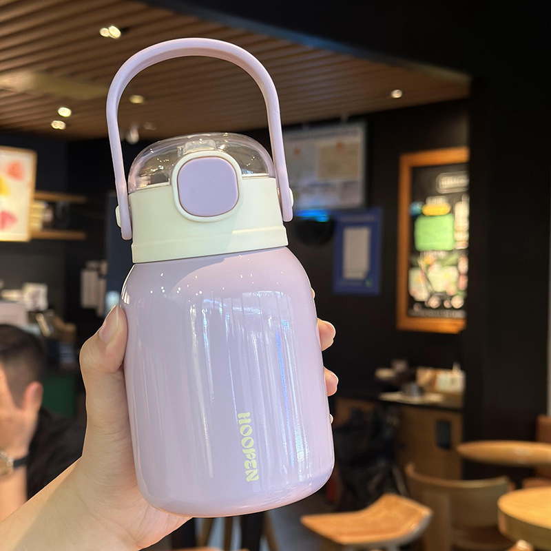 Taza de aislamiento de calor para niños, taza de paja para mujeres, taza de agua para niños portátil a prueba de caídas, taza de agua para estudiantes