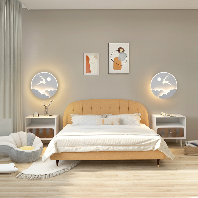 2023 nórdico dormitorio principal lámpara de pared dormitorio lámpara de cabezal de cama moderna minimalista sala de estar pared de fondo sala suministro de lámpara de escalera