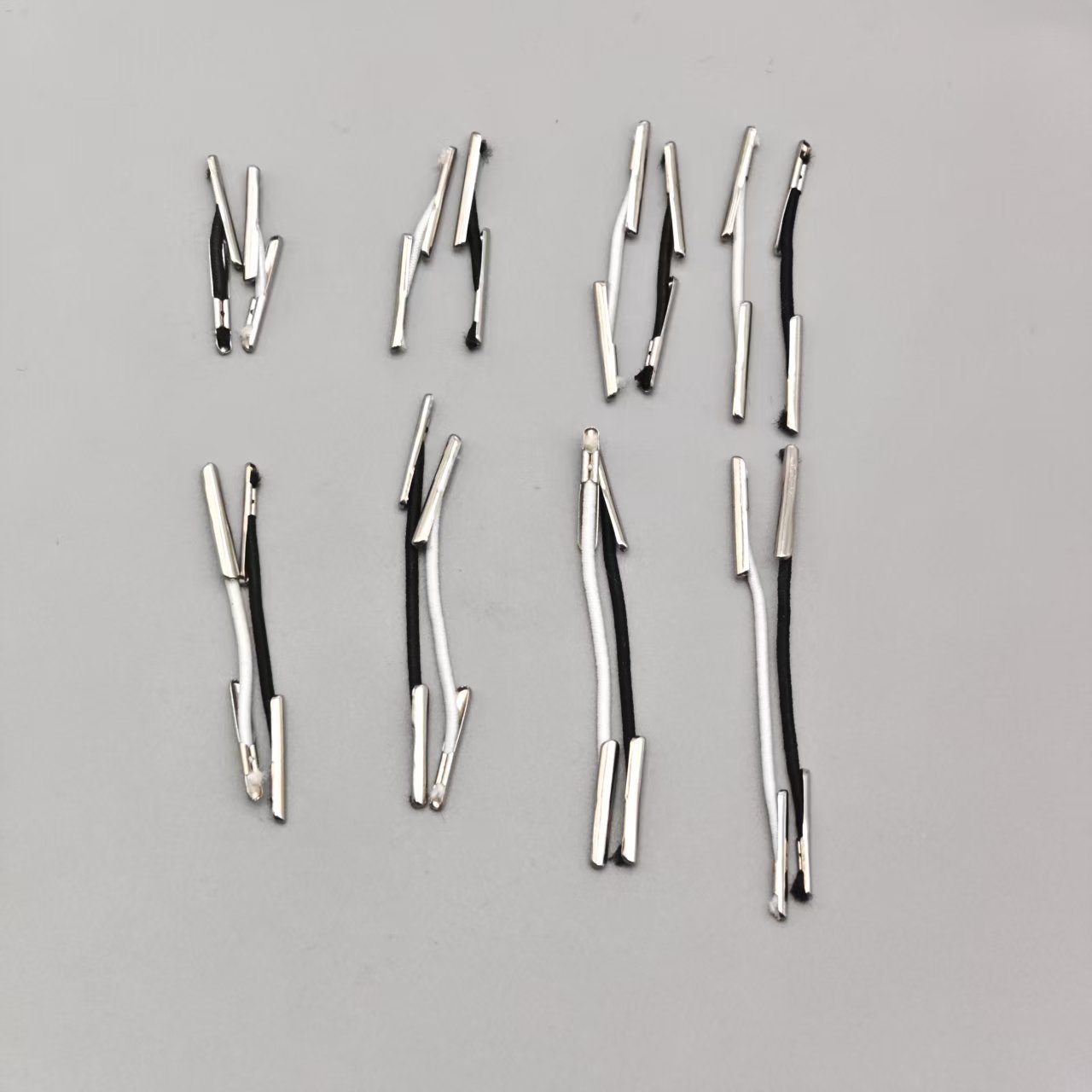 厂家直销松紧带铁扣弹力绳两头倒扣皮筋面具绳活页本绑绳金属卡扣
