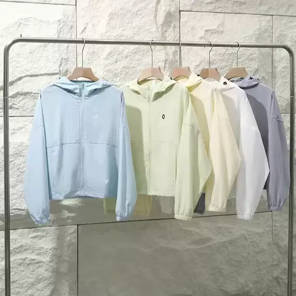 1099 Summer Women's Delicate Waffle Texture Breathable Quick-Dry Hooded Loose-Fit Sun Protection Jacket