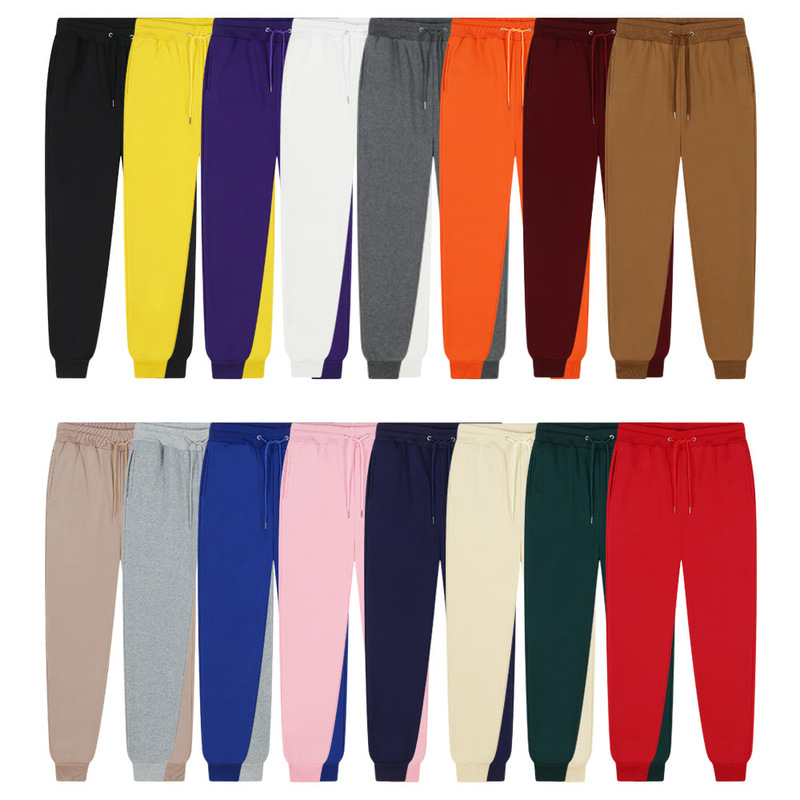Ribbed Fleece-Lined Unisex Long Sweatpants 2026 Spring and Autumn Casual Sports Solid Color Cuffed Blank Logo Wholesale