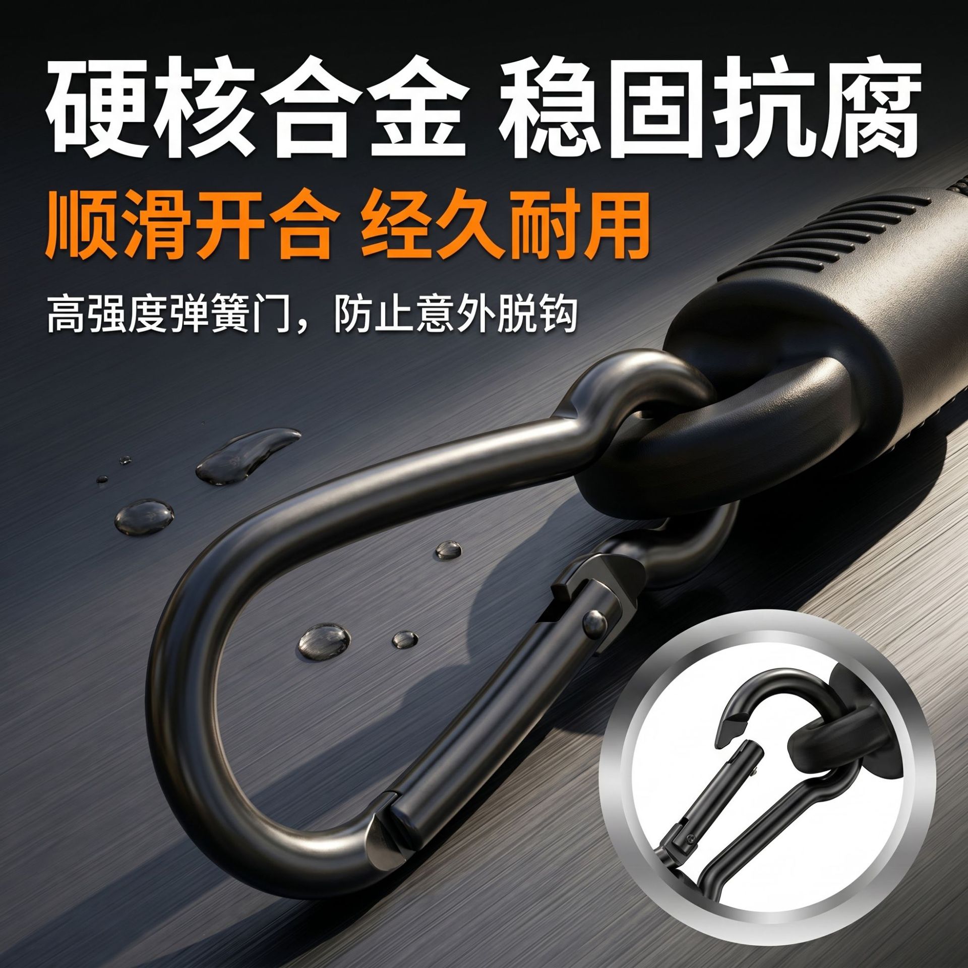 Adjustable Outdoor Carabiner Elastic Rope Camping Style Car Camping Style Clothesline Luggage Binding Rope Packing Belt Elastic Rope