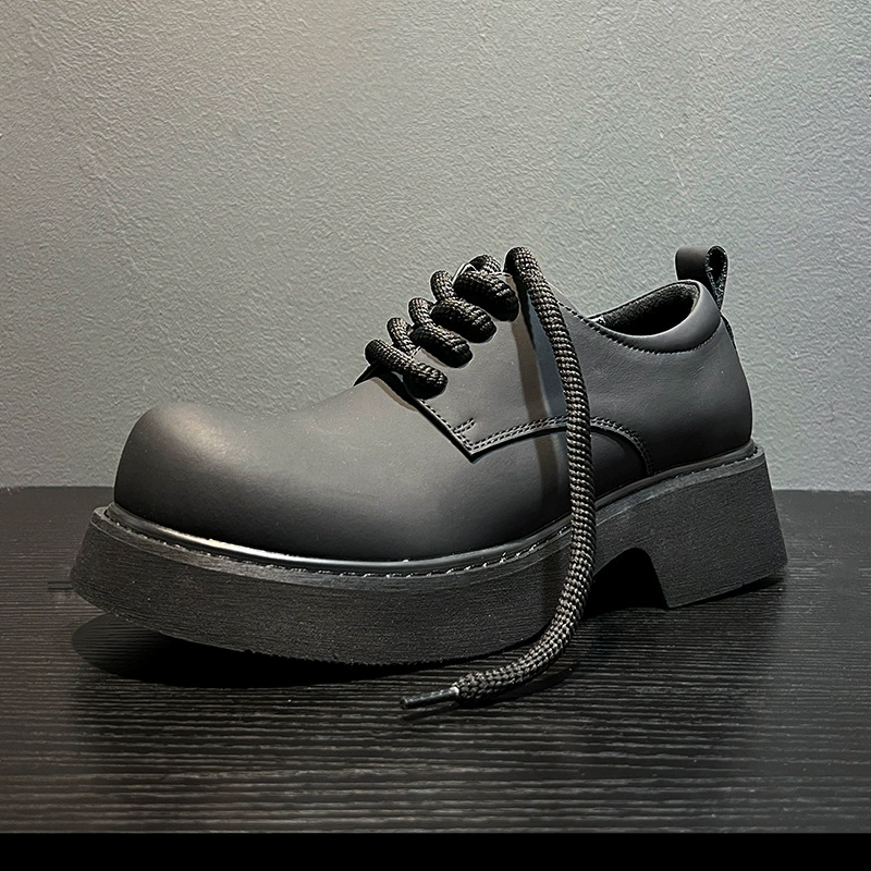 Весенняя новая подлинная обувь мужская круглая голова тренда дикая английская обувь на низком каблуке кожаная обувь оптом 24308-B