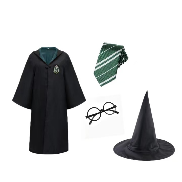 Халат Слизерина + галстук + очки + шапка