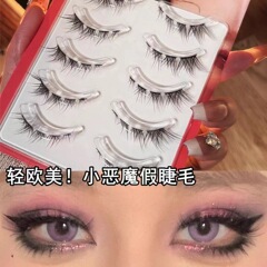 5 pairs of LODO Luodou false eyelashes, tilted fox false eyelashes, light European and American makeup, smoky eye, full and thick