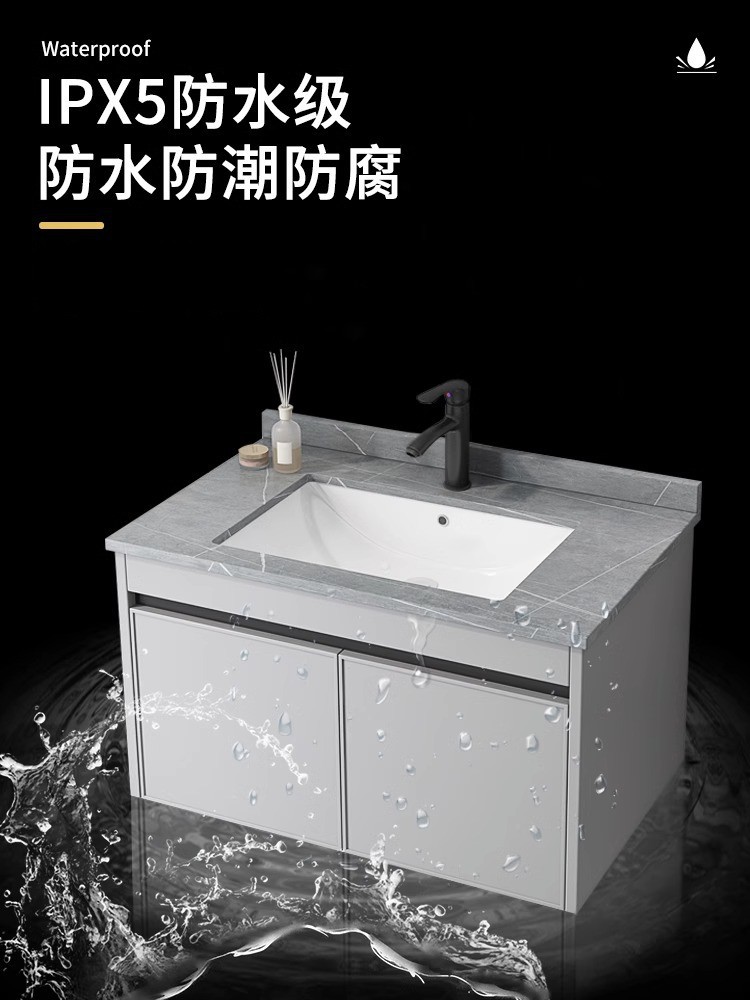 Moderno minimalista lavabo gabinete combinación baño gabinete de baño mesa de lavado lavabo integrado lavabo de cerámica