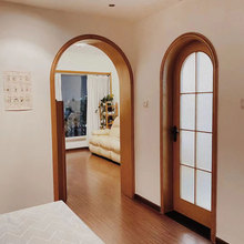 南京原木风圆弧拱形门室外门复合平开烤漆玻璃卧室门木门定制实木