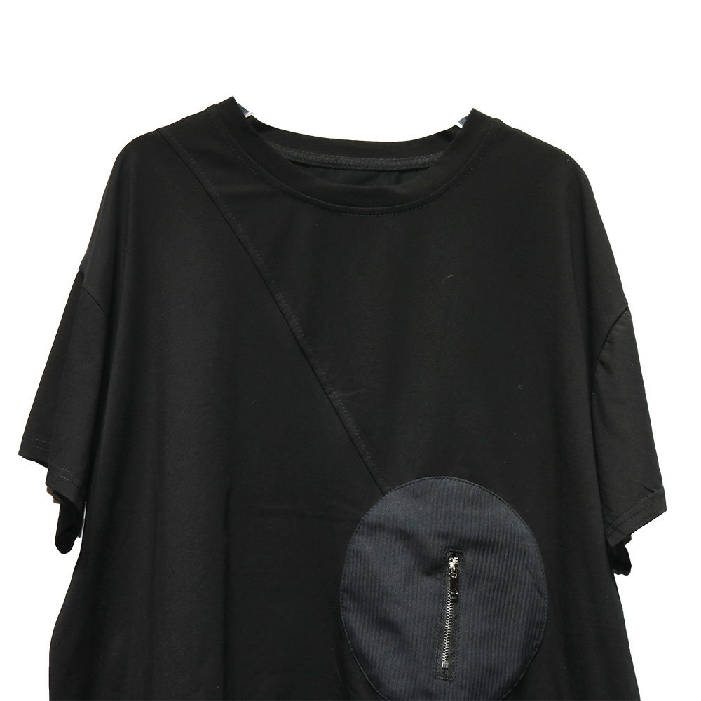250373暗黑系山本风潮女装夏季新款不规则口袋拉链圆领短袖T恤潮 pic 19