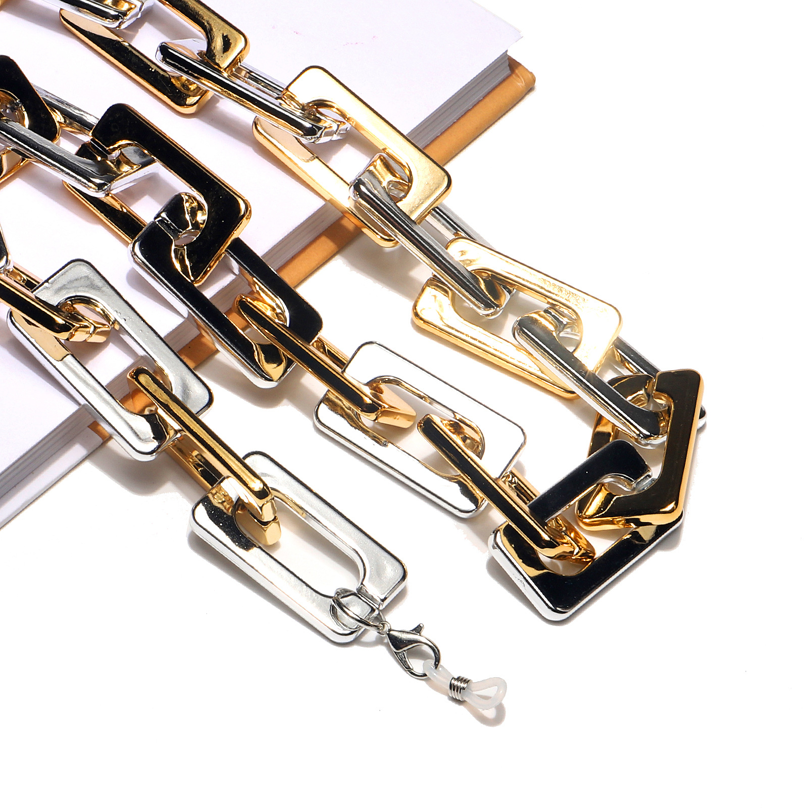 30g Weight Plastic Material Gold, Silver, Black Color Simple Fashion Plastic Acetate Leopard Pattern Glasses Chain 6