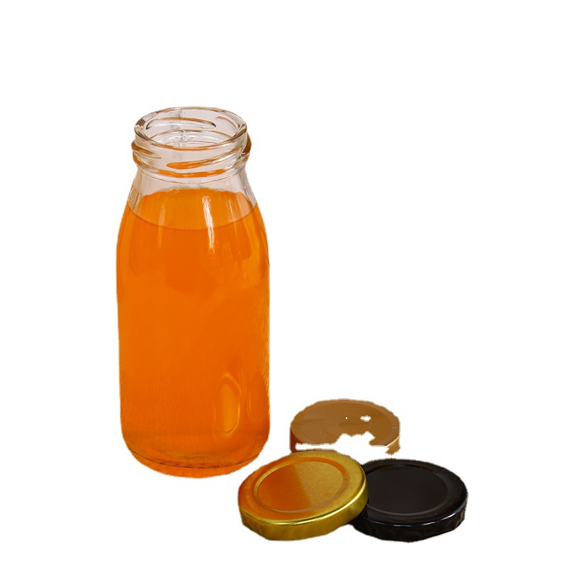 En stock 200 ml botella de yogurt 500ml cubierta de hierro botella de leche de vidrio uno Jin 2 Jin Barra de leche fresca botella de yogurt