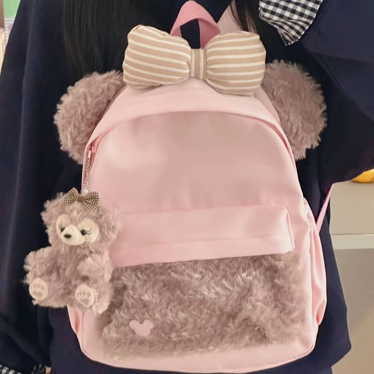 软萌可爱毛绒背包可琦安狗卡通日系书包新款厨师学生大容量双肩包