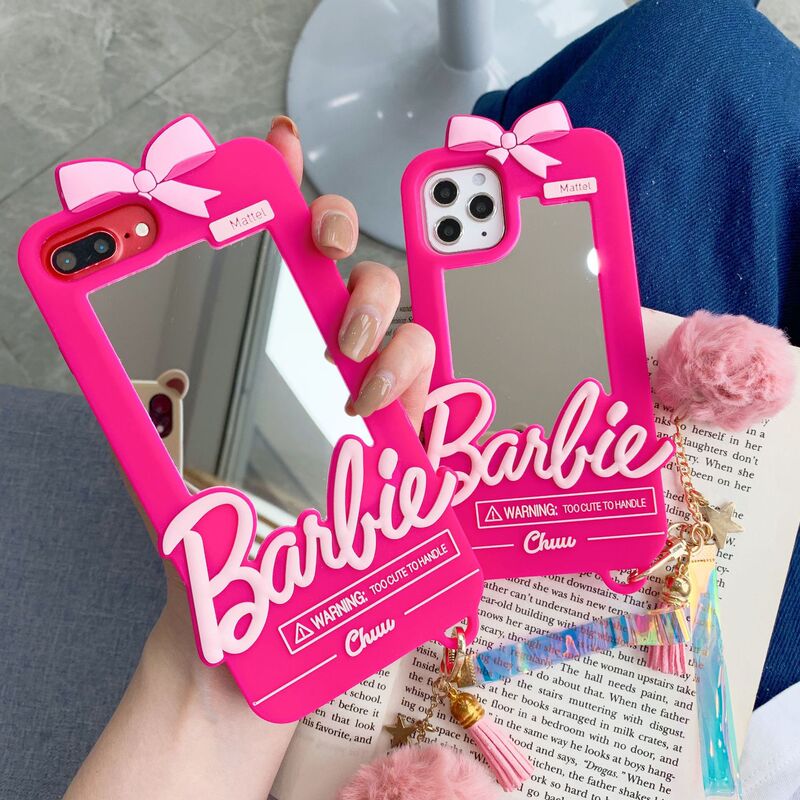 Internet Red Barbie Mirror for iphone16pro Silicone Mobile Phone Case XR/8P Anti-fall 14/13/12promax Internet Red Barbie Mirror for iphone16pro Silicone Mobile Phone Case XR/8P Anti-fall 14/13/12promax