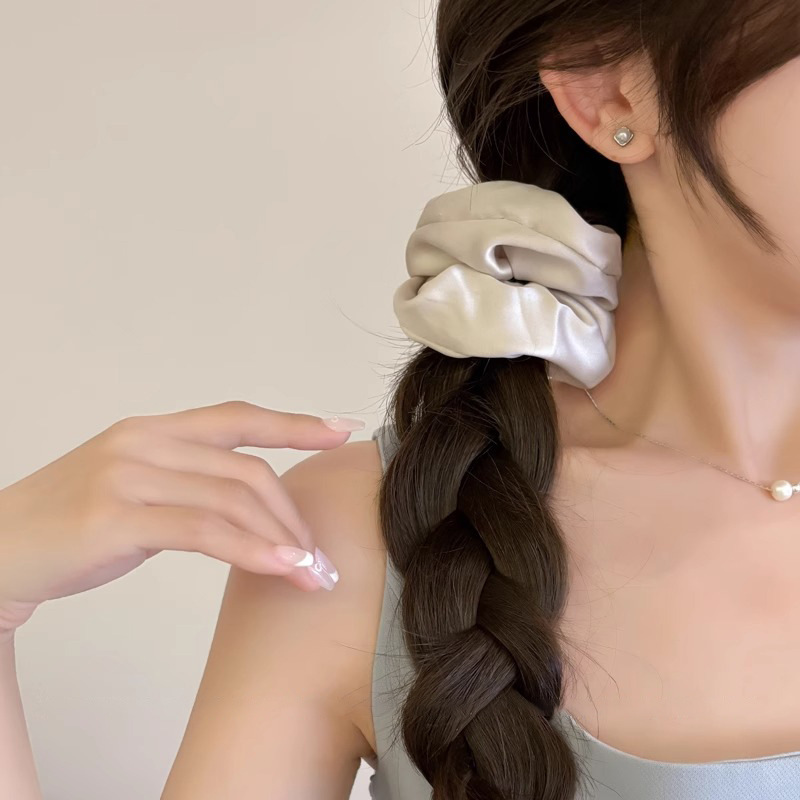 Francés de alto valor de color sólido esponjoso anillo de intestino grueso cuerda de cabello de alta elasticidad correa de cabello