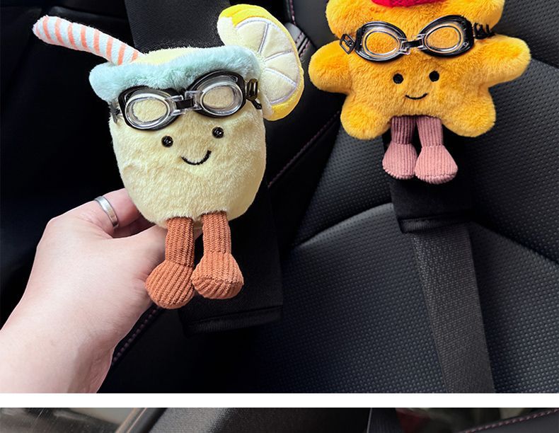New Style Protective Goggles, Sunflower Lemonade, Seatbelt Shoulder Pads, Decorative Plush Doll, Car Decoration, Anti-Neck Strangulation for Women