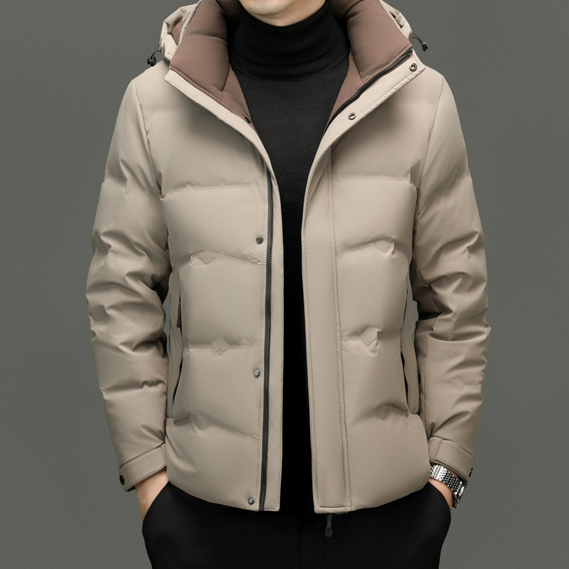 Fashionable casual velvet keep warm short down jacket with hood