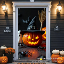 新款前廊门幅竖幅旗帜万圣节户外装饰恐怖背景布横幅派对场景布置